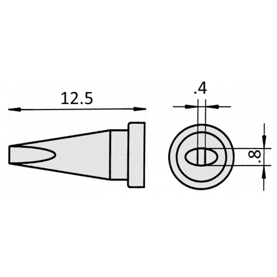 LTH - Chisel tip - 0.8 mm / 0.4 mm / 12.5 mm (GW-LTH) LTH - Chisel tip - 0.8 mm / 0.4 mm / 12.5 mm (GW-LTH)